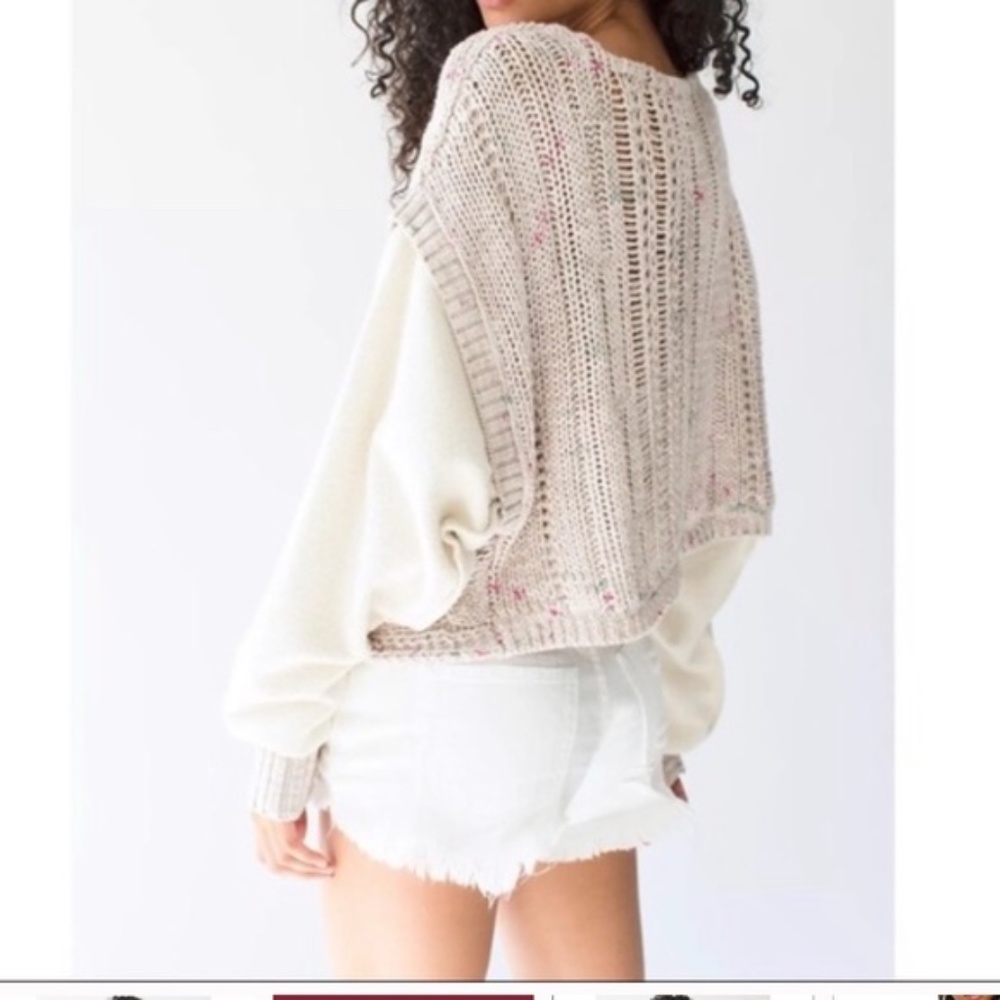 NWT Free People Sweater Honey Cable Pullover Multi Color Open Knit ~ Size Med - Picture 4 of 7